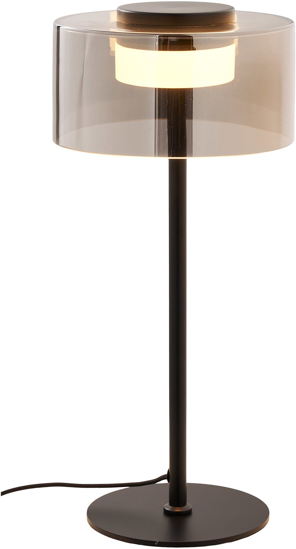 House Nordic led-pöytävalaisin, lasi/musta