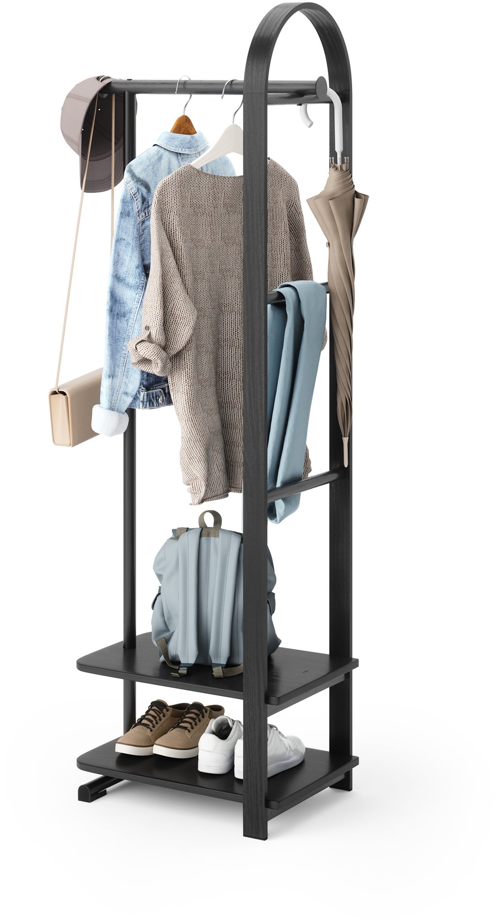 Umbra Bellwood vaaterekki 39x44x168 cm musta