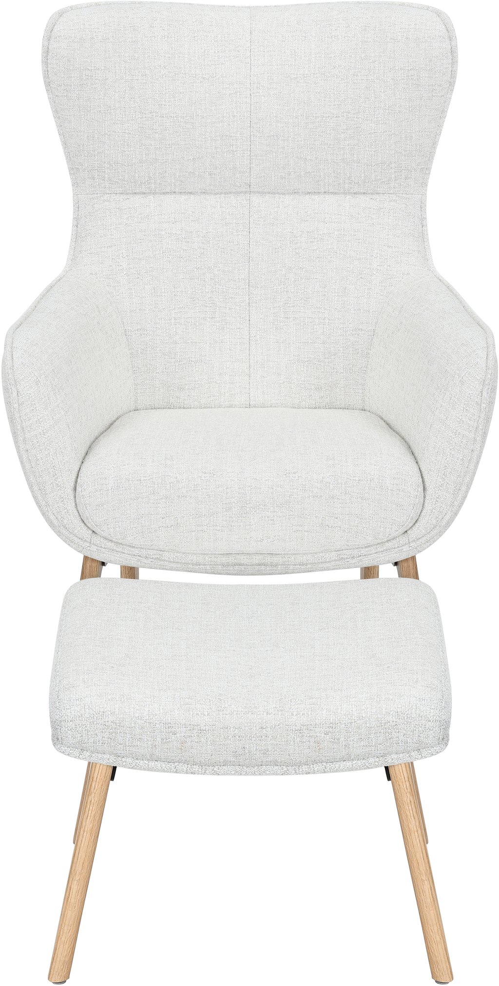 N&L Lisbet lepotuoli & rahi, beige verhoilu, natural tammen värinen runko