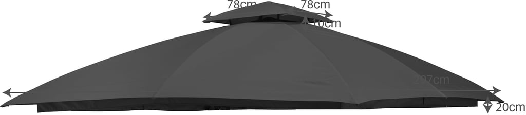 Salamanca paviljongin katto 3x3m: Tyylikäs 3x3 m harmaa paviljonki, täydellinen terassille tai puutarhaan. Suojaa auringolta ja luo tunnelmallinen tila ulkoiluun.