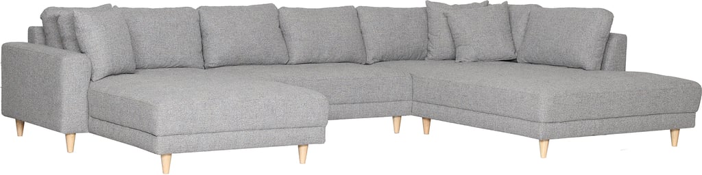 Aava U-kulmasohva oikea, Hevra 10 harmaa