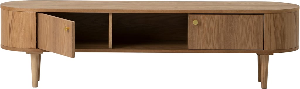 Rotondo tv-taso 160 cm: Tyylikäs TV-taso luonnollisesta saarniviilusta, joka yhdistää modernin designin ja käytännöllisen säilytyksen. Sopii täydellisesti olohuoneeseen.