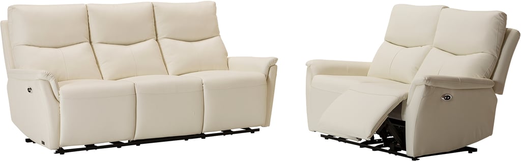 Loungea Padova sohvaryhmä 3+2, valkoinen nahka/pvc
