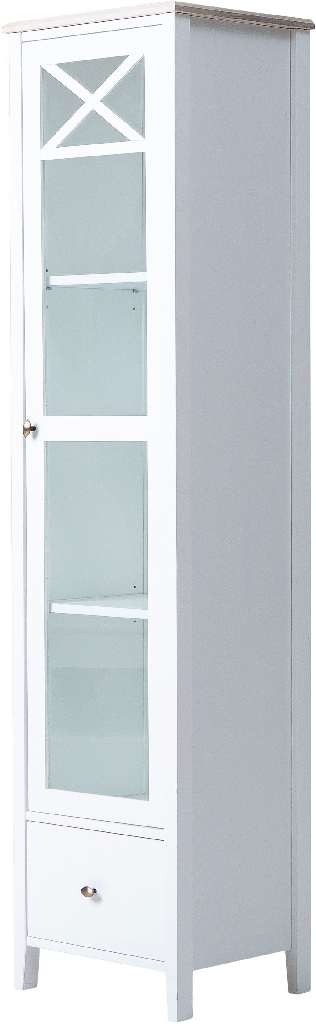 Hovi vitriini 172x42, valkoinen/valkolakattu koivu
