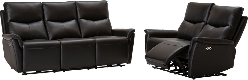 Loungea Padova sohvaryhmä 3+2, musta nahka/pvc
