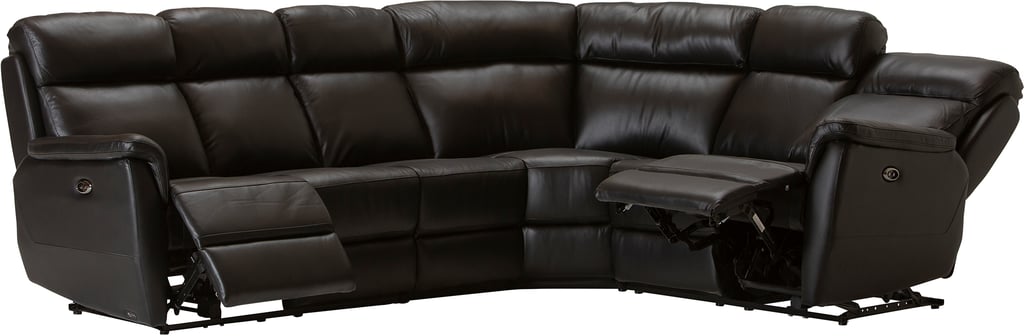 Loungea Colorado recliner-kulmasohva 3K2/2K3, musta nahka/keinonahka