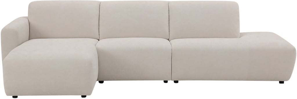 Basel 3-istuttava divaanisohva avopäädyllä oikea, beige