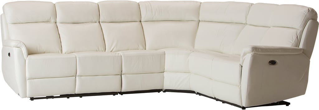 Loungea Colorado recliner-kulmasohva 3K2/2K3, puhdas valkoinen nahka/keinonahka