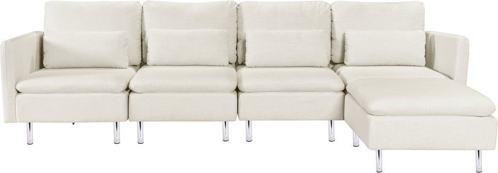 Lotti 4-istuttava divaanisohva, beige: Tyylikäs beige divaanisohva, täydellinen olohuoneeseen. Mukautuva malli, joka tarjoaa tilaa neljälle. Tyylikäs ja mukava sisustusratkaisu.