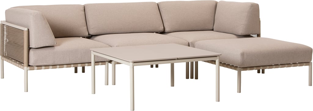 Asgård 3-istuttava divaanisohva, taupe/beige + sohvapöytä