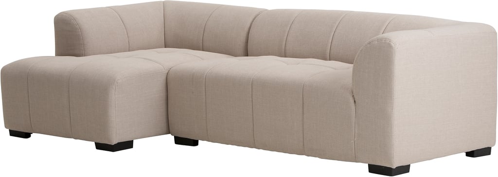 Janice 3-ist. divaanisohva (vasen) beige: Tyylikäs beige divaanisohva, mukava ja tilava, täydellinen olohuoneeseen. Sopii moniin sisustustyyleihin. Ideaalinen rentoutumiseen ja vierailijoiden vastaanottamiseen.