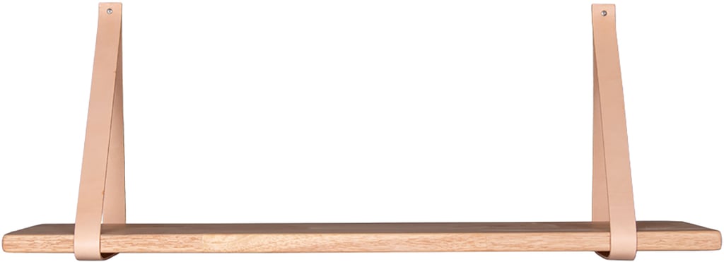 Forno hylly, luonnonvärinen, ruskeat nahkahihnat 120x20 cm