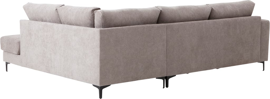 Adele avokulmasohva (vasen) hiekka: Tyylikäs avokulmasohva, mustat jalat, beige kangas, mukava istua. Sopii täydellisesti olohuoneeseen moderniin sisustukseen.