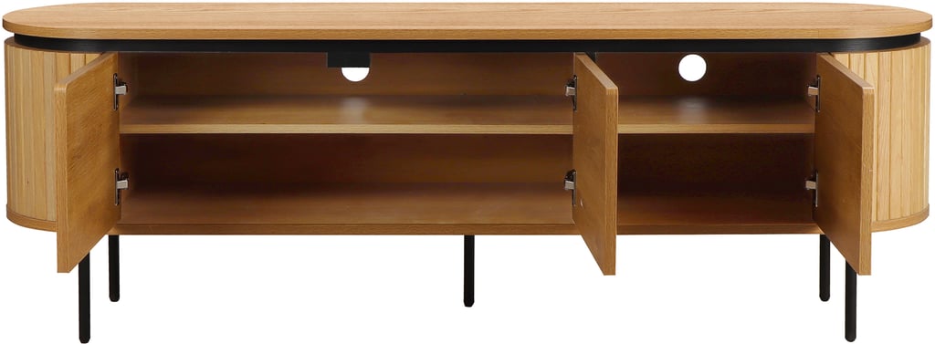 Taika tv-taso 160x40x55cm, tammen värinen melamiini / mustat jalat