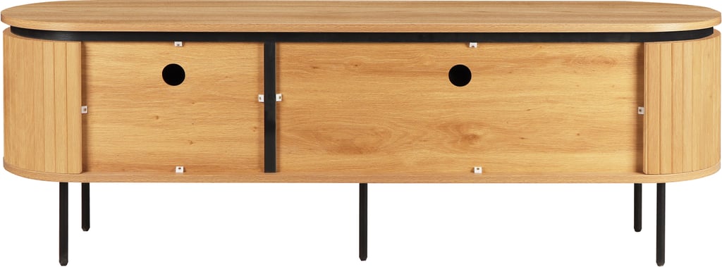 Taika tv-taso 160x40x55cm, tammen värinen melamiini / mustat jalat