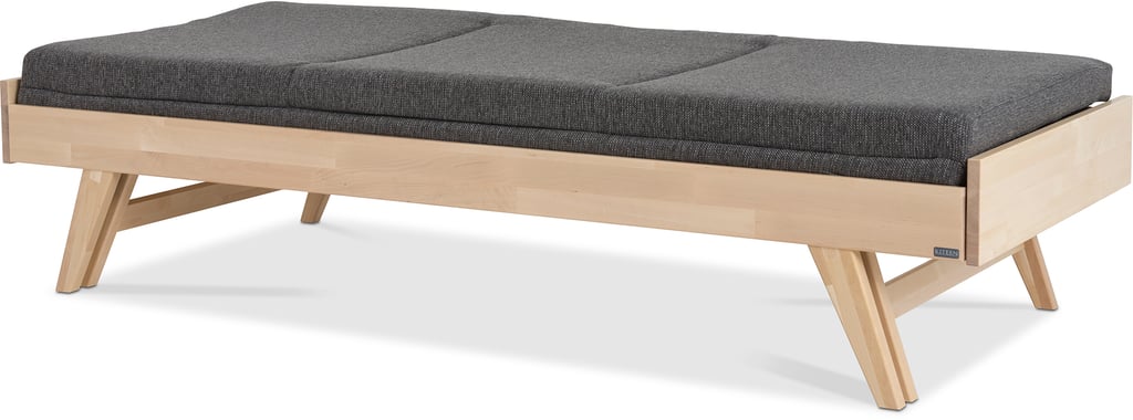 Notte divaani vuodesohva 190cm taittopatjalla (harmaa), koivu lakattu