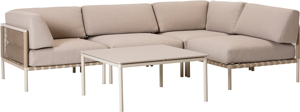Asgård avokulmasohva, taupe/beige + sohvapöytä