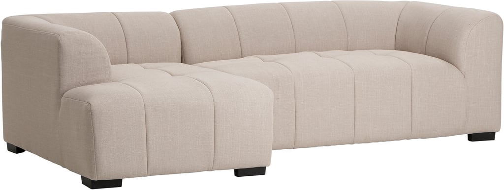 Janice 3-ist. divaanisohva (vasen) beige: Tyylikäs beige divaanisohva, joka tarjoaa mukavuutta ja tyyliä olohuoneeseen. Sopii kulmasohvaksi tai moduulisohvaksi.