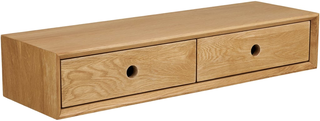 House Nordic seinään kiinnitettävä laatikosto, 2 laatikkoa, lakattu tammi, 80x25x15 cm