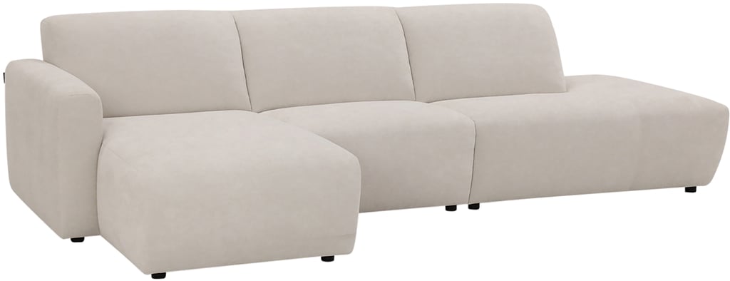 Basel 3-istuttava divaanisohva avopäädyllä oikea, beige