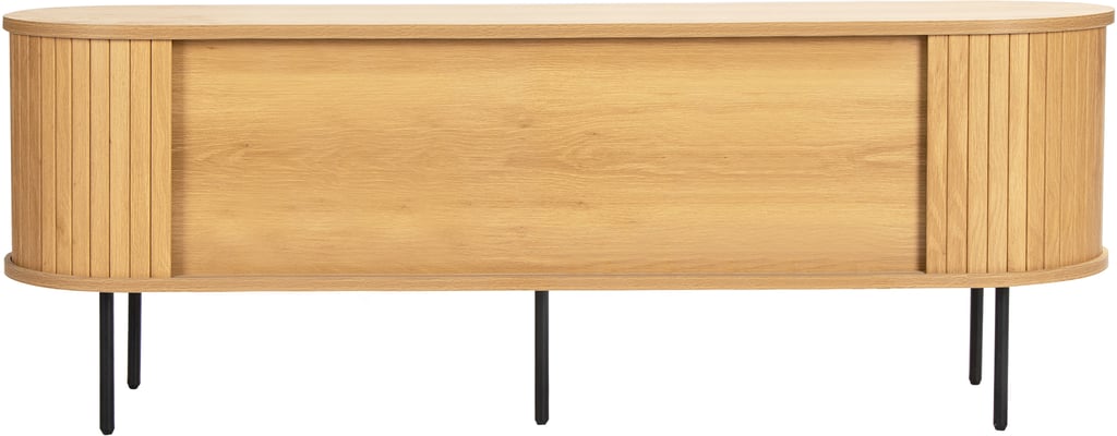 Pihla tv-taso 150x40x55cm​, tammen värinen melamiini / mustat jalat