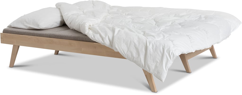 Notte 3-istuttava divaani vuodesohva 190cm taittopatjalla (beige), koivu lakattu