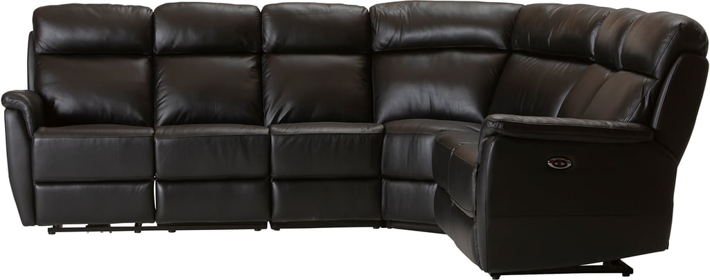 Loungea Colorado recliner-kulmasohva 3K2/2K3, musta nahka/keinonahka