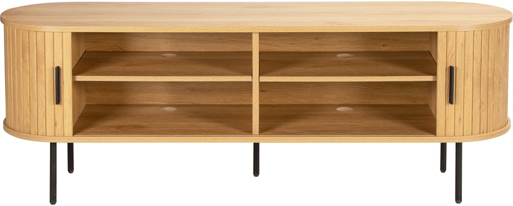 Pihla tv-taso 150x40x55cm​, tammen värinen melamiini / mustat jalat
