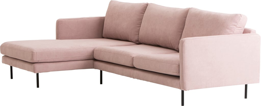 Copenhagen Scandic 3-istuttava divaanisohva (vasen) rosa / mustat jalat