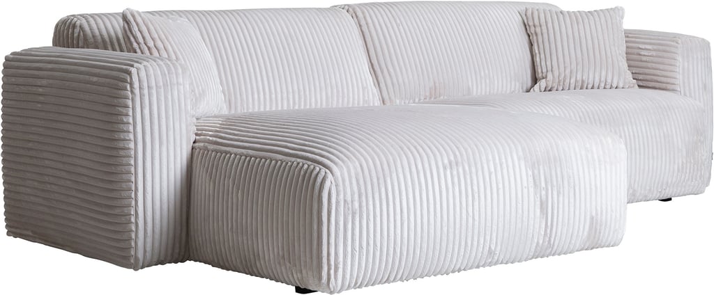 Ronda 3-ist. divaanisohva maxi vasen, Fluffy 5601 valkoinen