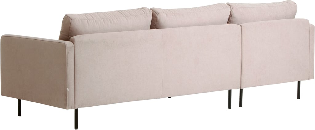Copenhagen Scandic 3-istuttava divaanisohva (vasen), Soro 21 beige / mustat jalat: Tyylikäs divaanisohva, jossa beige kangas ja mustat jalat. Täydellinen lisä olohuoneeseen, tarjoaa mukavuutta ja modernia ilmettä.