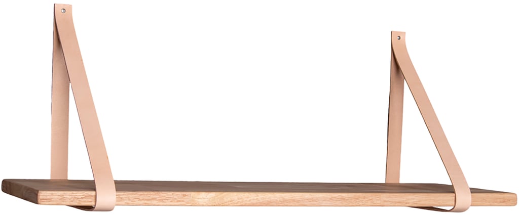 Forno hylly, luonnonvärinen, ruskeat nahkahihnat 120x20 cm