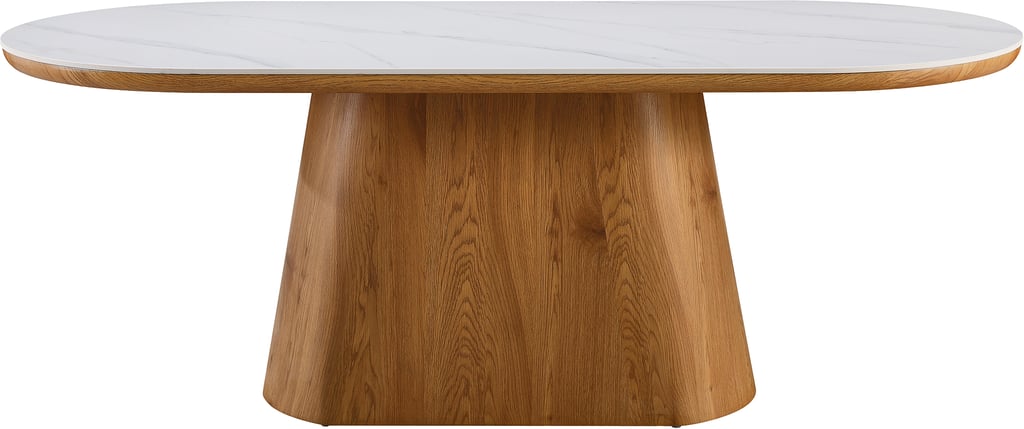 North Collection Gordon ruokapöytä 210x110 valkoinen / tammen värinen: Tyylikäs valkoinen tammi ruokapöytä kahdeksalle, täydellinen ruokailutilan keskipisteeksi. Kestävä ja moderni design, joka sopii eri sisustustyyleihin.