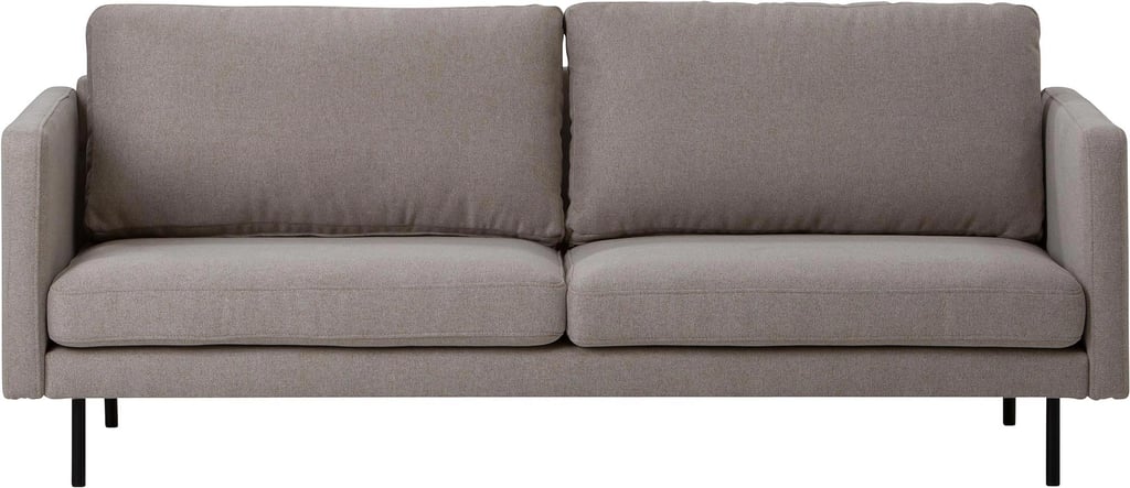 Copenhagen Scandic 3-ist. sohva beige / mustat metallijalat: Skandinaavinen 3-istuttava sohva, beige verhoilu, mustat metallijalat. Tyylikäs ja mukava lisä olohuoneeseen, täydellinen rentoutumiseen.