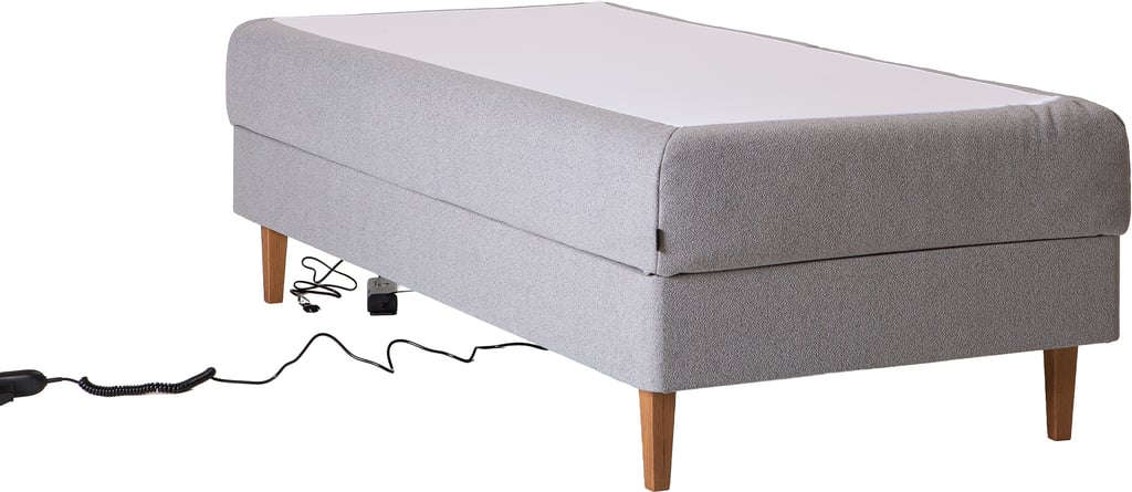 Unelle 400 moottorisänky pocket 7-vyöh. medium 80x200, Fano 80 vaaleanharmaa, sis. tammijalat