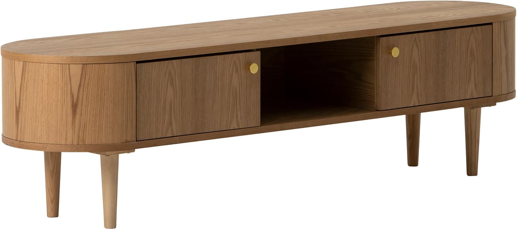 Rotondo tv-taso 160 cm: Tyylikäs Rotondo TV-taso luonnollisesta saarniviilusta. Erinomainen säilytysratkaisu olohuoneeseen, yhdistää toiminnallisuuden ja modernin muotoilun.