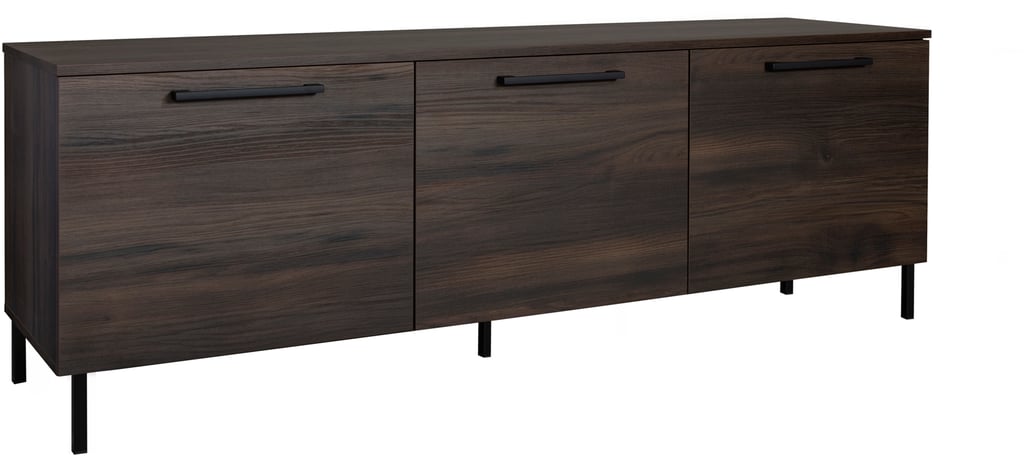 Nauvo TV-taso 166 cm (3 ovea): Tyylikäs Nauvo TV-taso, 166 cm, tumma tammi. Moderni säilytysratkaisu olohuoneeseen, lisää elegancea ja järjestystä.