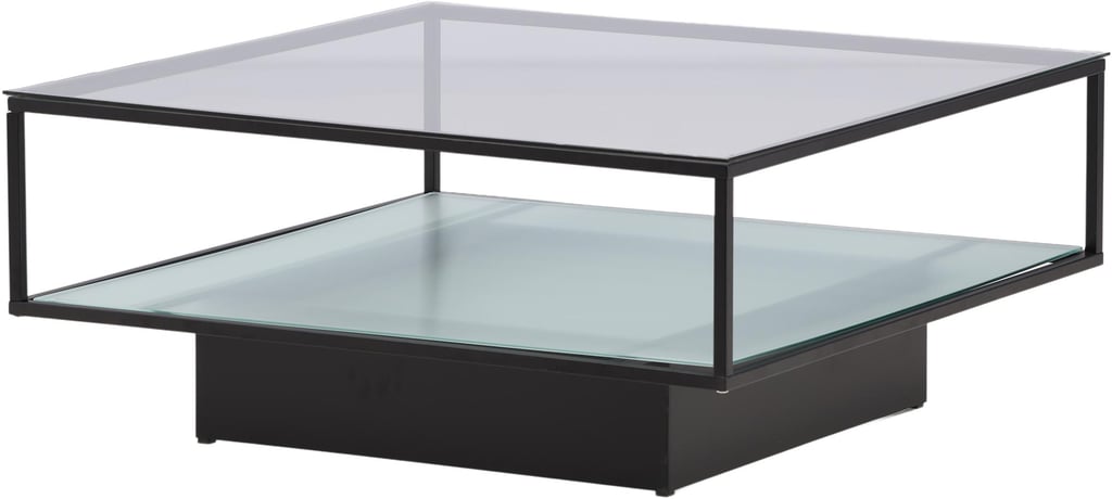 Maglehem sohvapöytä 90x90 musta teräs / kirkas lasi