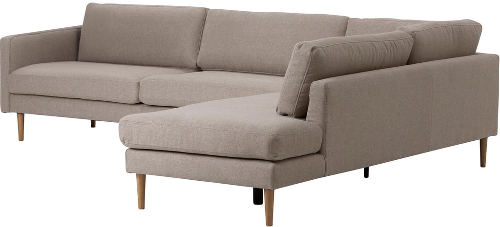 Copenhagen Scandic avokulmasohva (oikea) beige / tammijalat