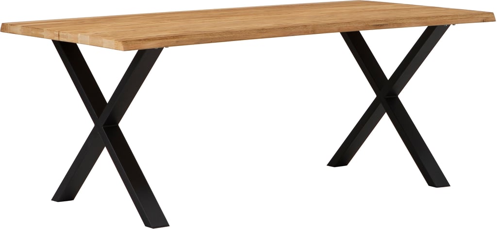 Estelle lankkupöytä 190x95 öljytty tammi, X-jalalla: Tyylikäs ruokapöytä kuudelle, 190x95 cm, öljytty puupinta. Sopii moderniin ruokailutilaan tai perheeseen. Kestävä ja kaunis valinta.