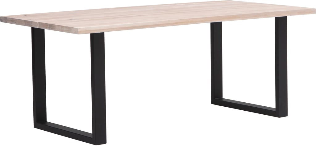 Isla lankkupöytä 190x95 valkoöljytty tammi, U-jalalla: Tyylikäs Isla ruokapöytä kuudelle, valkoöljytty puu. Sopii moderniin ruokailutilaan, tuo lämpöä ja eleganssia. Koko 190x95 cm.