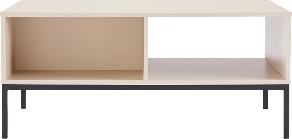 Caisa sohvapöytä beige: Tyylikäs greige-sohvapöytä yhdistää käytännöllisyyden ja estetiikan. Sopii täydellisesti olohuoneen säilytyskalusteeksi, luoden modernin ilmeen.