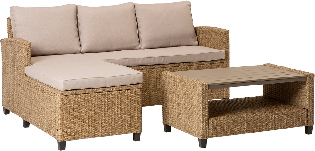 Savona harmaa/beige divaanisohva + sohvapöytä