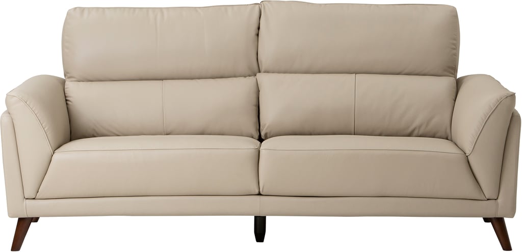 Amalfi 3-ist. sohva beige nahka/keinonahka: Tyylikäs 3-istuttava nahkasohva, beige keinonahka, täydellinen olohuoneeseen. Mukava istuin, moderni muotoilu ja kestävä materiaali.