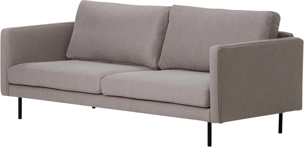 Copenhagen Scandic 3-ist. sohva beige / mustat metallijalat: Skandinaavinen 3-istuttava sohva, beige verhoilu, mustat metallijalat. Tyylikäs lisä olohuoneeseen, mukavuus ja moderni design yhdistyvät.
