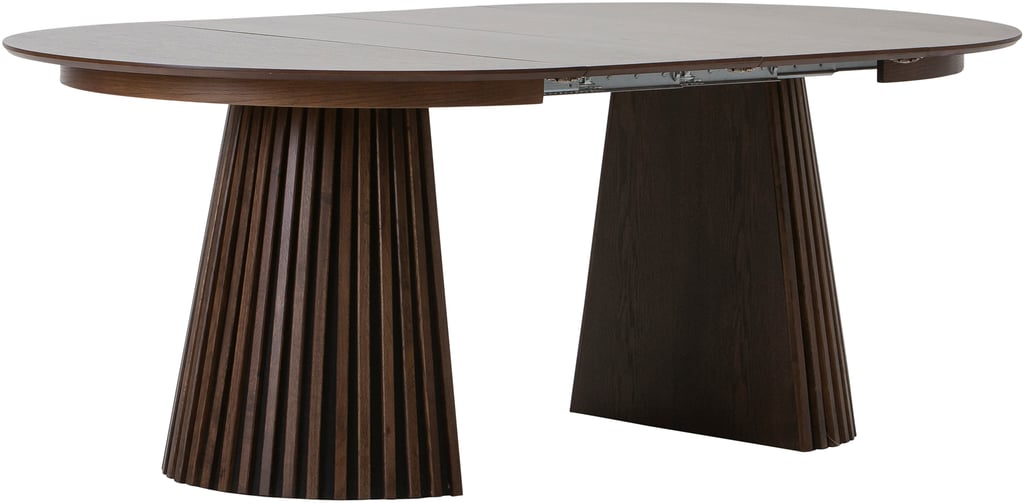 Metz jatkettava ruokapöytä 120/160/200x120cm, smoked oak: Tyylikäs, jatkettava ruokapöytä savutammesta, sopii täydellisesti ruokailutilaan. Mahdollistaa mukautuvan tilan kahdelle tai neljälle.