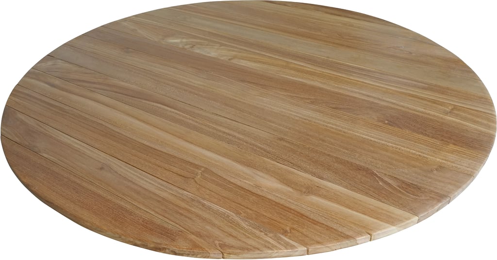 Deco ruokapöytä pyöreä 120cm natural tiikki: Tyylikäs pyöreä ruokapöytä, halkaisija 120 cm, luonnonväristä tiikkiä. Sopii täydellisesti terassille, parvekkeelle tai ulkoilmaravintolaan.
