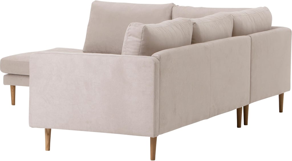 Copenhagen Scandic avokulmasohva (vasen), Soro 21 beige / tammijalat: Tyylikäs beige kulmasohva, joka tuo mukavuutta olohuoneeseen. Moduulirakenne mahdollistaa monipuoliset sisustusratkaisut. Tammi jalat lisäävät modernia ilmettä.
