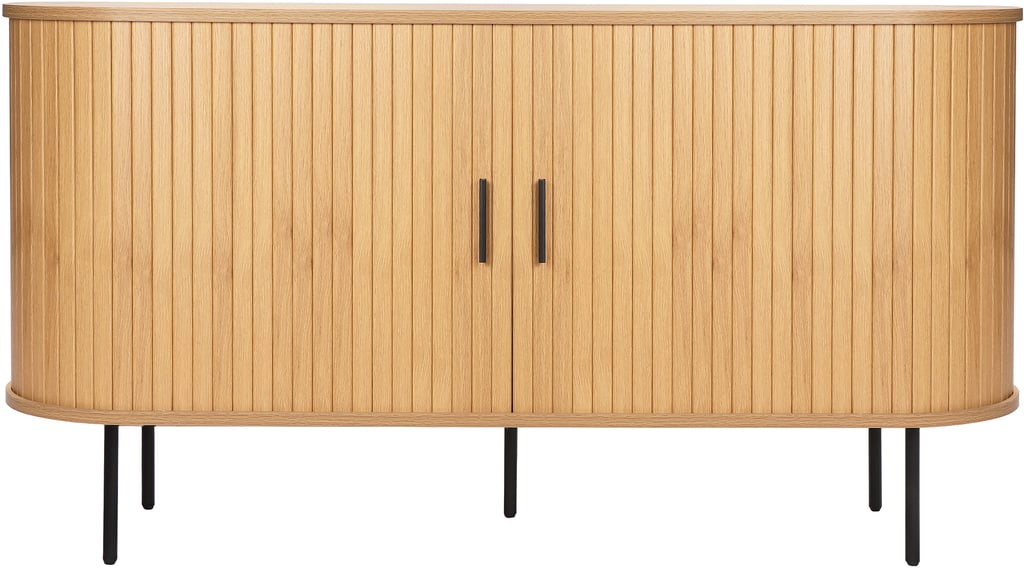 Pihla senkki 140x40x76cm, tammen värinen melamiini / mustat jalat