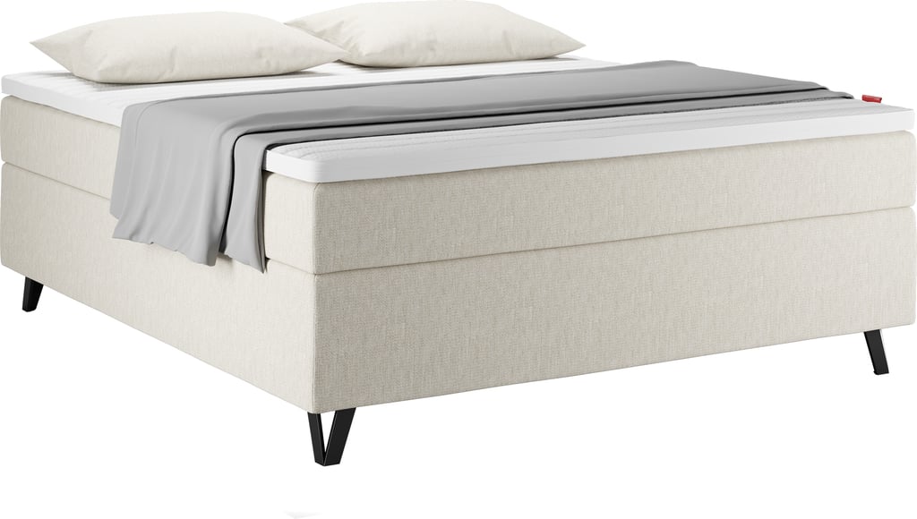 Wonderland VIP jenkkisänky 160x200 firm/firm, luonnonvalkoinen, mustat Triago-jalat + Premium Hyperflex petauspatja
